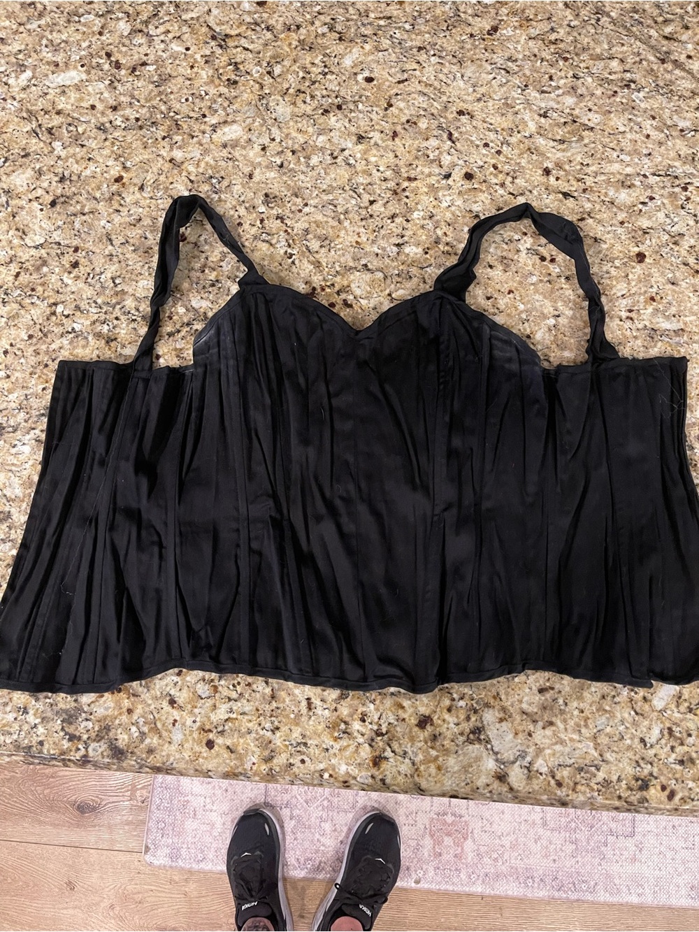 Hot Topic Black Pleated Cami Top